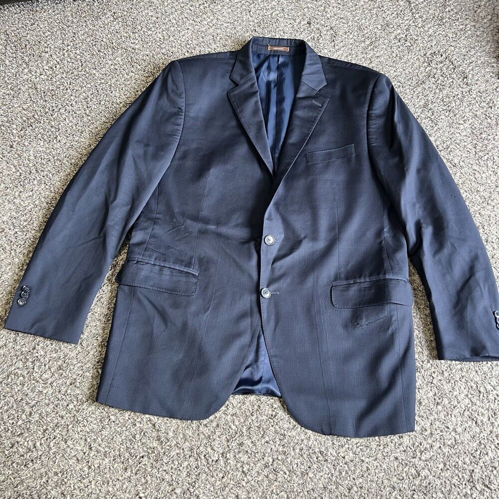 Peter Millar Union Made in Canada 100% Wool Navy Blue Blazer Men’s Size 44T